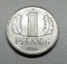 1 fenig 0,01 m marka NRD moneta 1980 moneta obiegowa moneta obiegowa