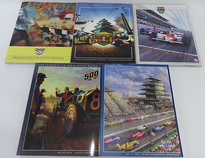 Set 5 Indy 500 Program 2005 2009 Wheldon Castroneves Penske Ganassi Andretti