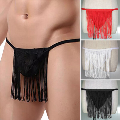 Herren-Tanga Tanga Quasten Jockstrap Dessous T-Rücken Unterwäsche Solide   