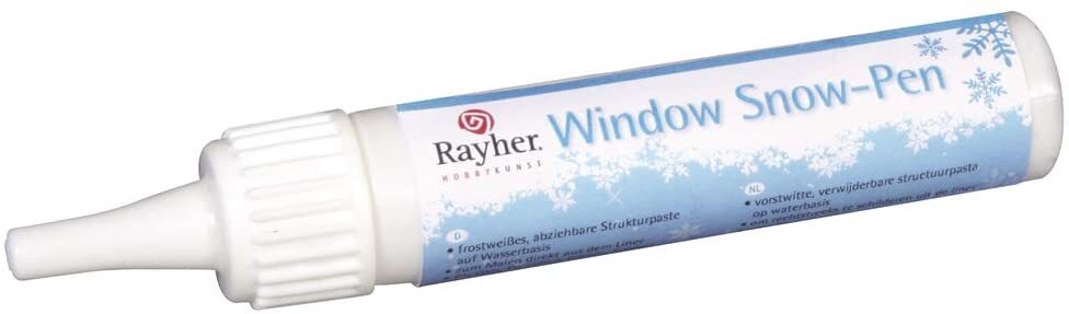 RAYHER - "WINDOW SNOW-PEN" - FLACONE GEL BIANCO A BASE D'ACQUA PER FINESTRE 30ML