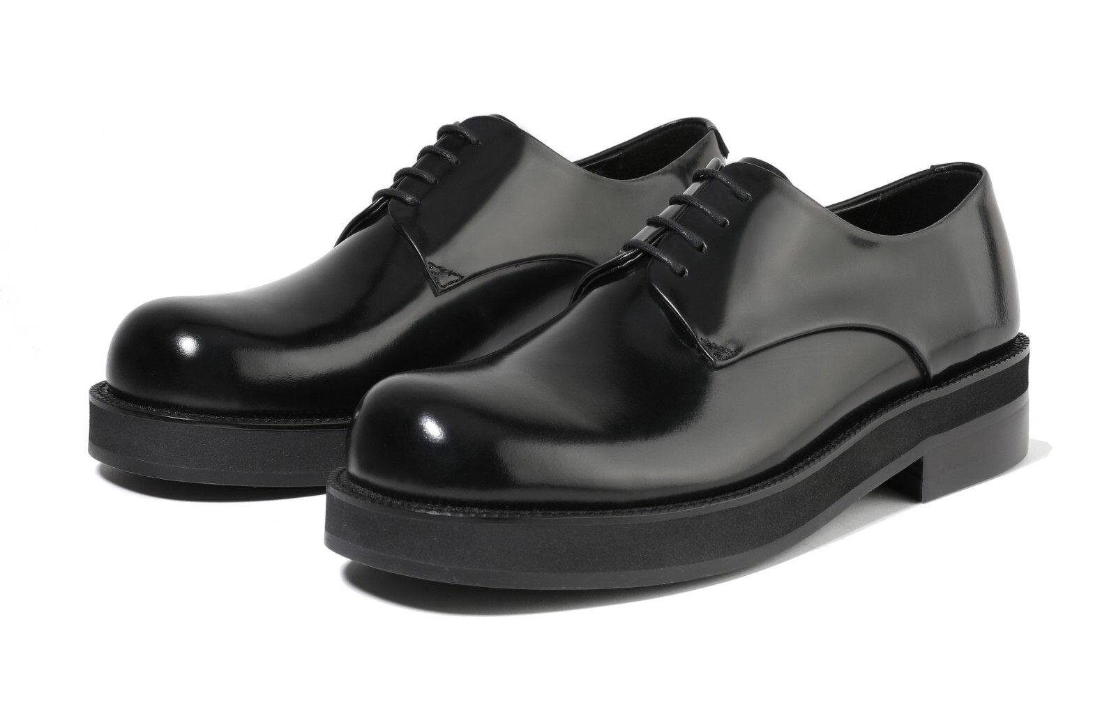 SAOLA Scarpe da derby Firenze Atelier da uomo in pelle nera punta rotonda Oxford con suola Vibram