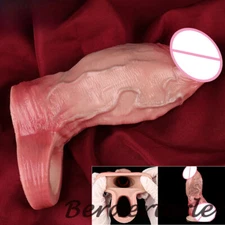 Silicone Open Head Male Cover With Inner Thread Design For Men Delay Ejaculation