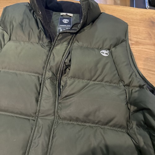 Timberland Men’s 3XL Puffy Gilet Green Sleeveless Jacket Duck Down lining - Picture 8 of 17