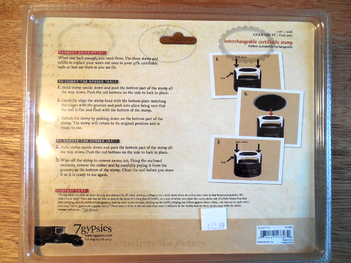 NEW! 7 Gypsies Interchangeable Certifiable Stamp Oval French Seal Set of 3 - Picture 4 of 4