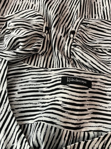 Womens Kaleidoscope Uk 16 Black&white Stripe Long Sleeve Casual Blouse Shirt - Picture 4 of 5