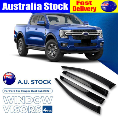 AU For Ford Ranger Dual Cab 2022-24 Weathershields Window Visors ...