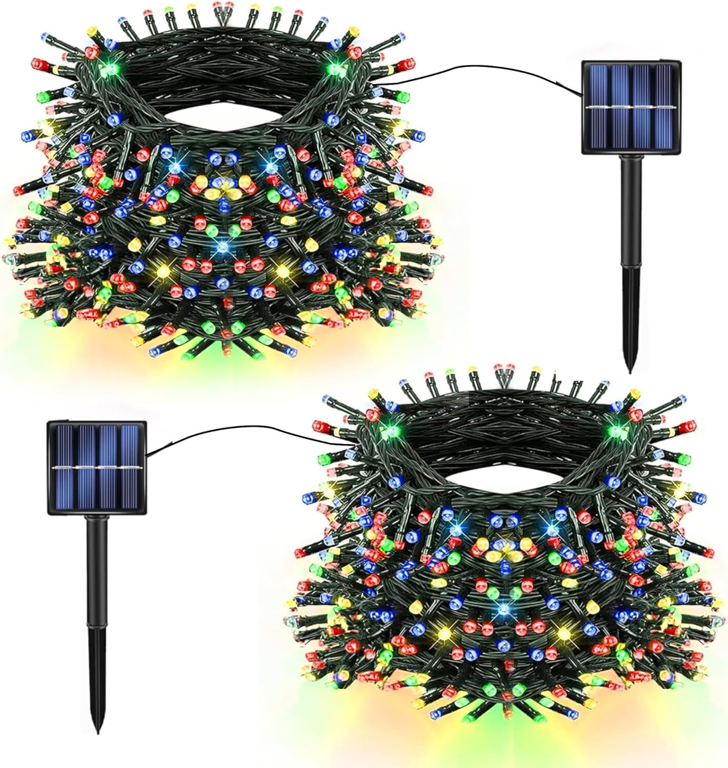 Multicolor Solar Christmas Lights 2Pack Total 400 LED 132 FT Solar String Light