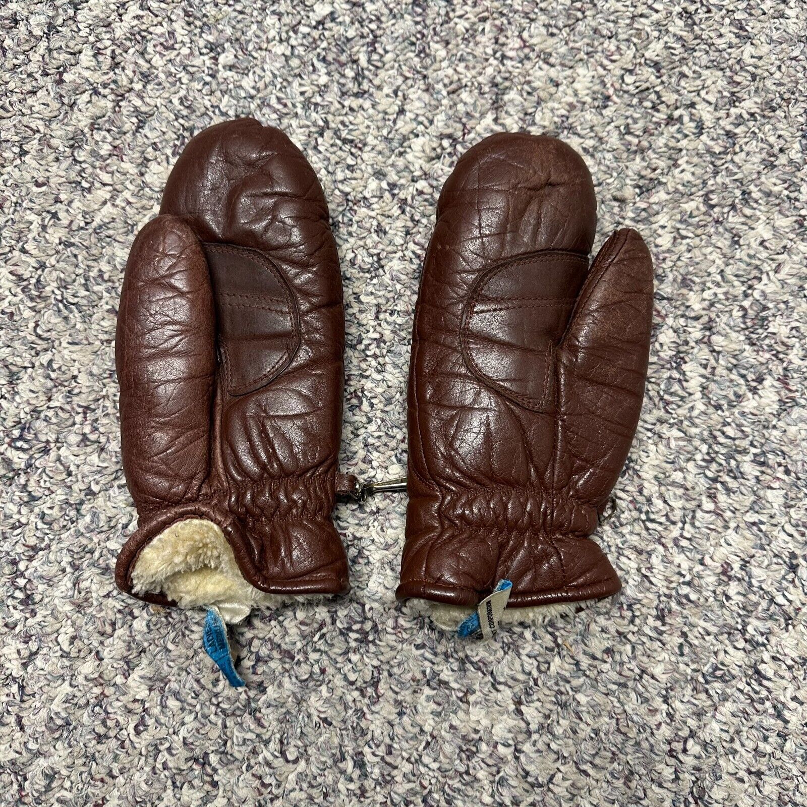 Vintage Hotfingers Mittens Womens Medium Brown Quilted Ski Snowboard Gloves
