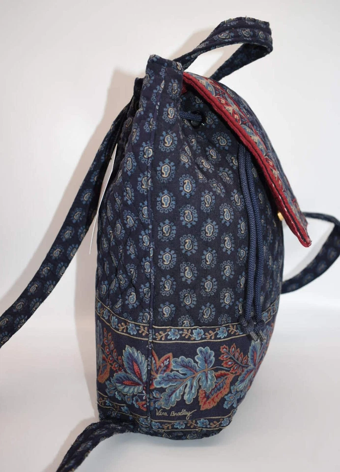 Vintage Vera Bradley Mimi Backpack in "Classic Navy -1998" Pattern - Image 2 of 4