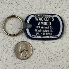 Wacker's Amoco Gas Oil Station Washington Illinois Keychain Key Ring #50468
