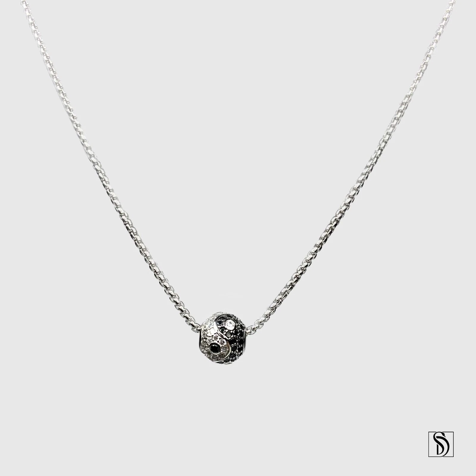 Collier charme Yin Yang premium argent sterling 925 Yin Yang pendentif chaîne boîte