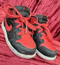 Nike Air Jordan 1 Mid TD Alternate Bred Kids Sz 7C Red Black Sneakers DQ8425-060