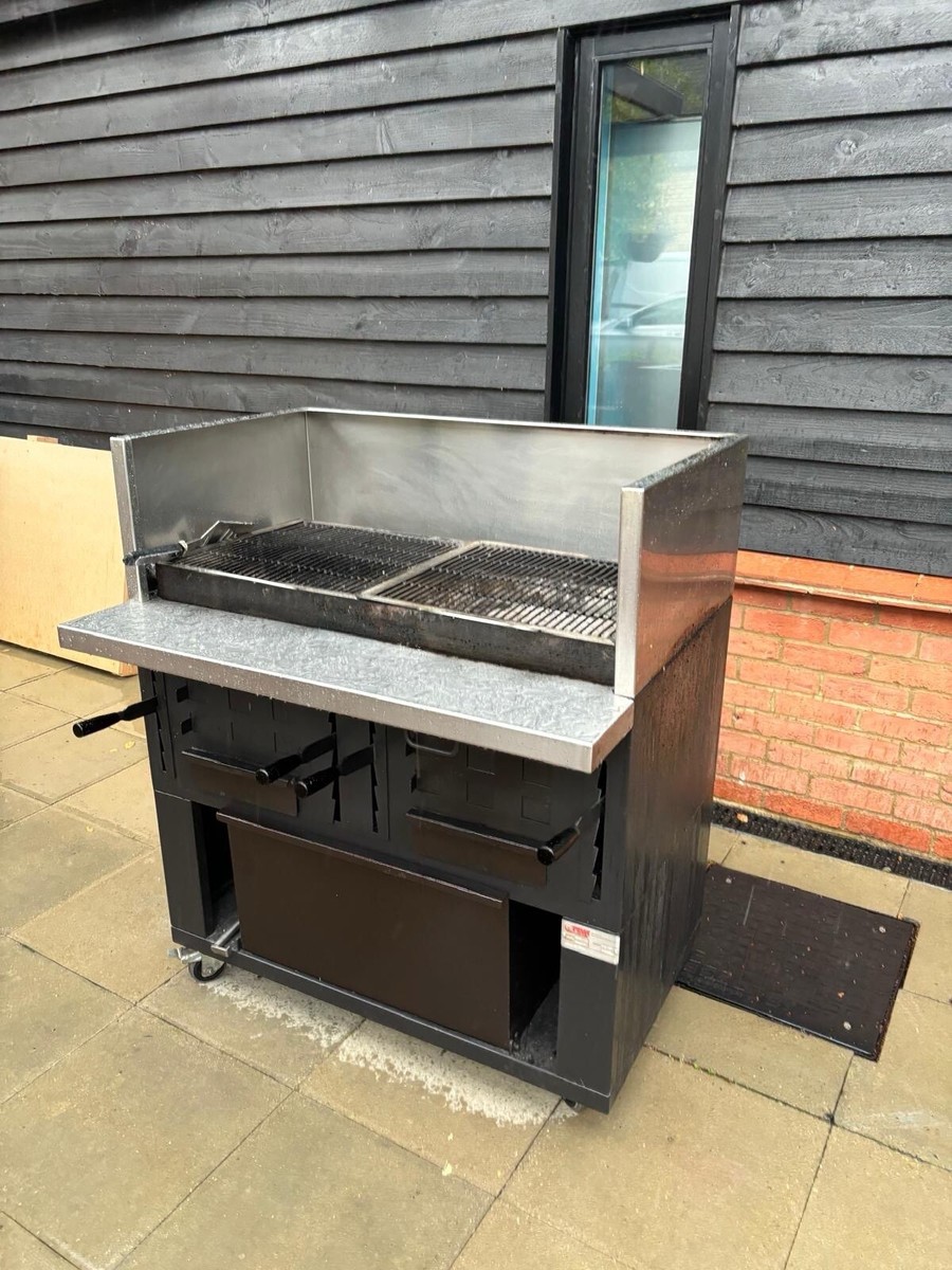 large bbq steel charcoal barbecue grill UK