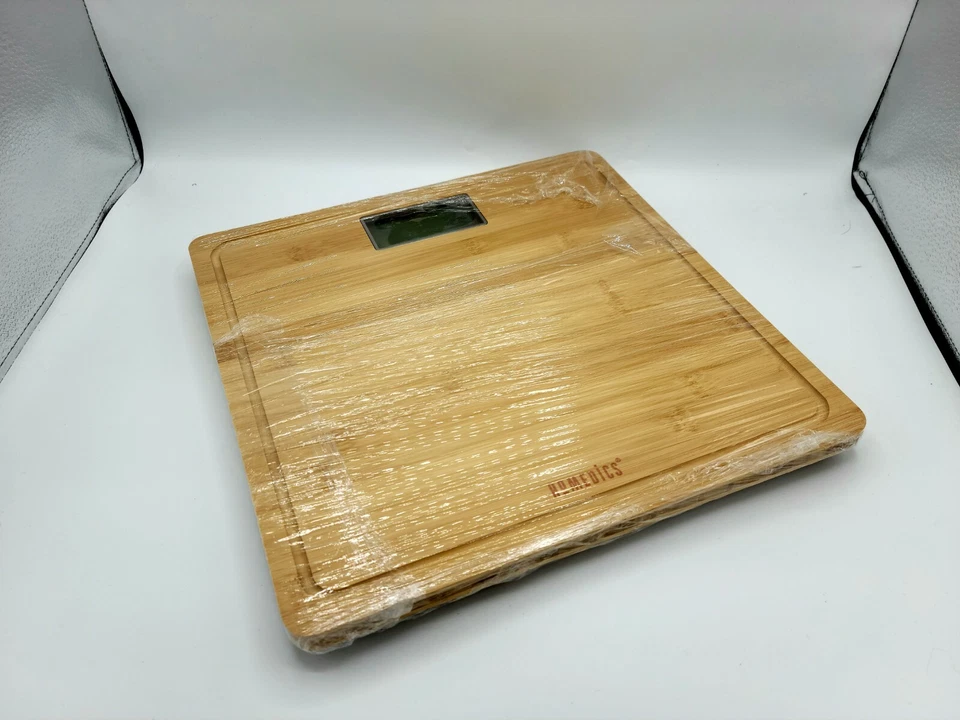 Báscula de plataforma digital Homedics SC-449 en bambú natural Foto 4 de 4