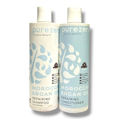Purezero Clean Beauty Moroccan Argan Oil Repairing Shampoo/Conditioner 12fl.oz.