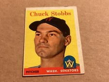 1958 Topps Baseball Card #239 Chuck Stobbs - EX - Lite Corner Wear - No Creases 