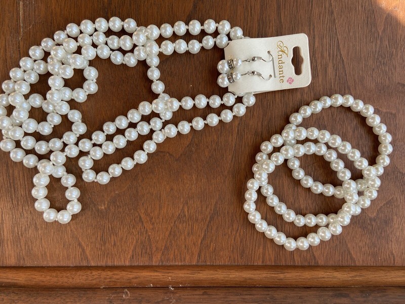 Pearl-like Jewelry Set/necklace, Earrings, Bracelets/new