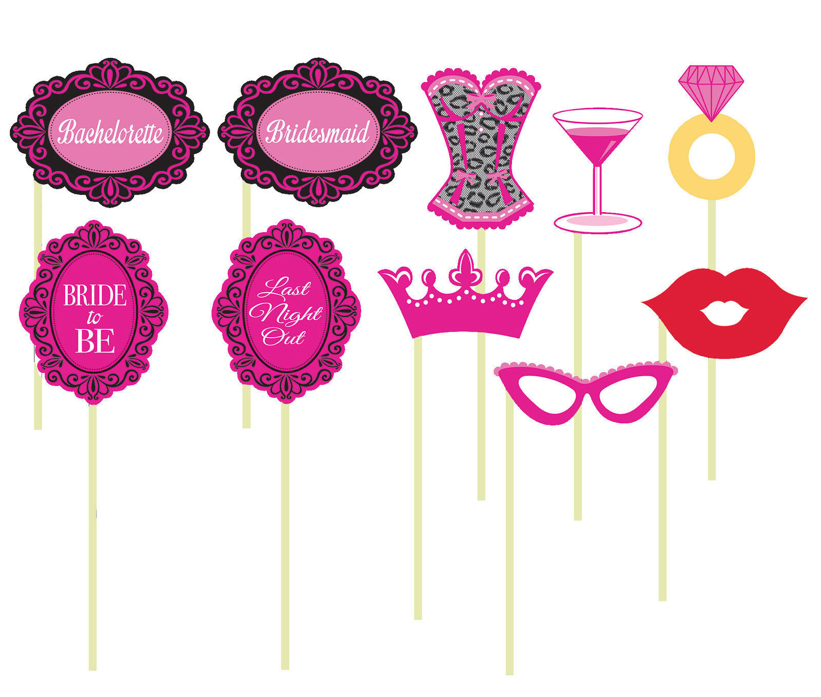 CHEAP HEN PARTY PHOTO PROPS SELFIE BOOTH GAMES NIGHT BRIDE TEAM ACCESSORIES