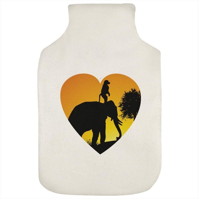 Baboon On Elephant Heart' Hot Water Bottle Cover (HW00027300) Baboon On Elephant Heart' Hot Water Bottle Cover (HW00027300)