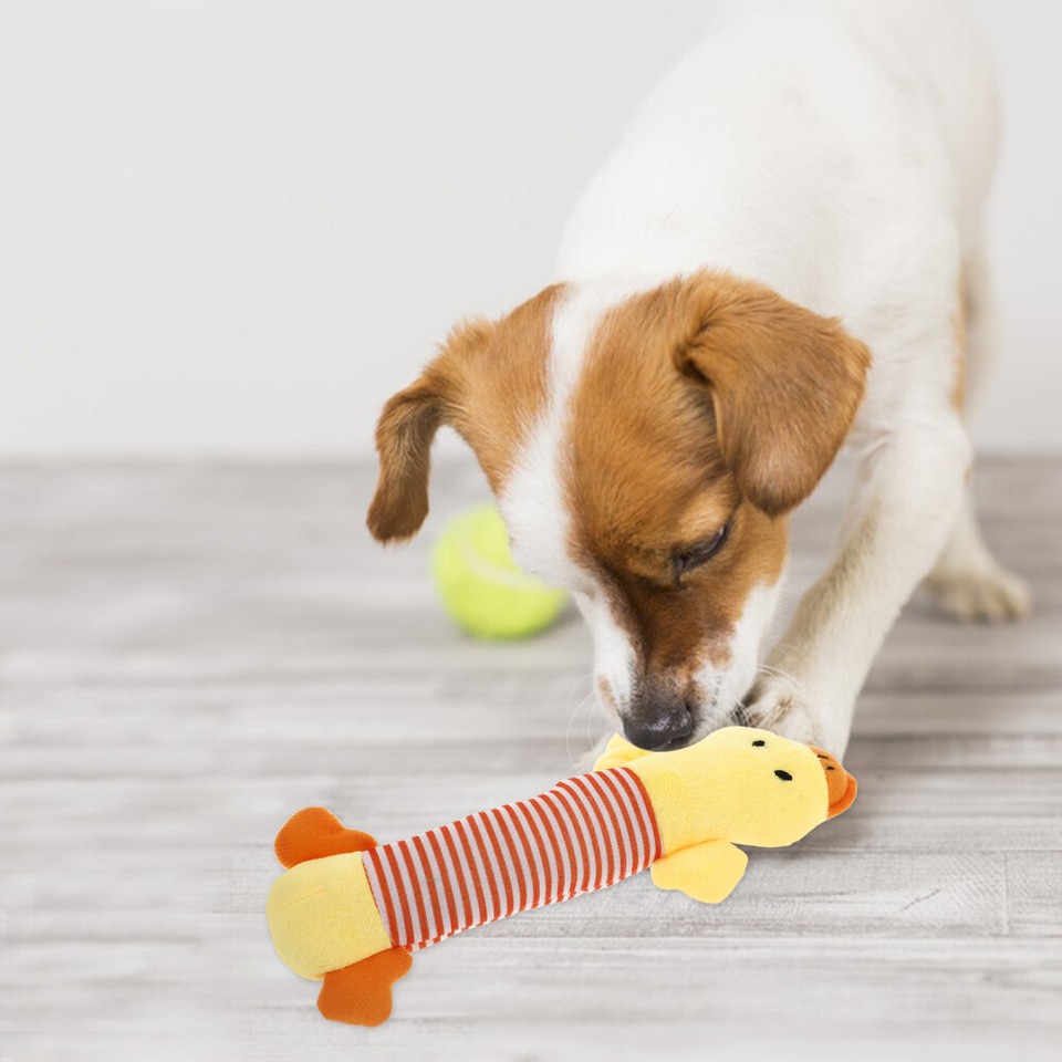 Puppy Teething Toys Short Plush Stripe Pattern Animal Small Dog eBay