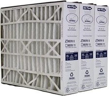  3 Pack Trion Air Bear 20 x 25 x 5 Inch MERV 8 Air Purifier Filter, White