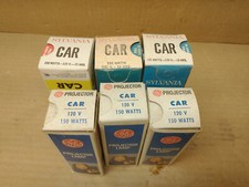 vintage projector lamp bulbs lot 6 Sylvania CAR, new in boxes