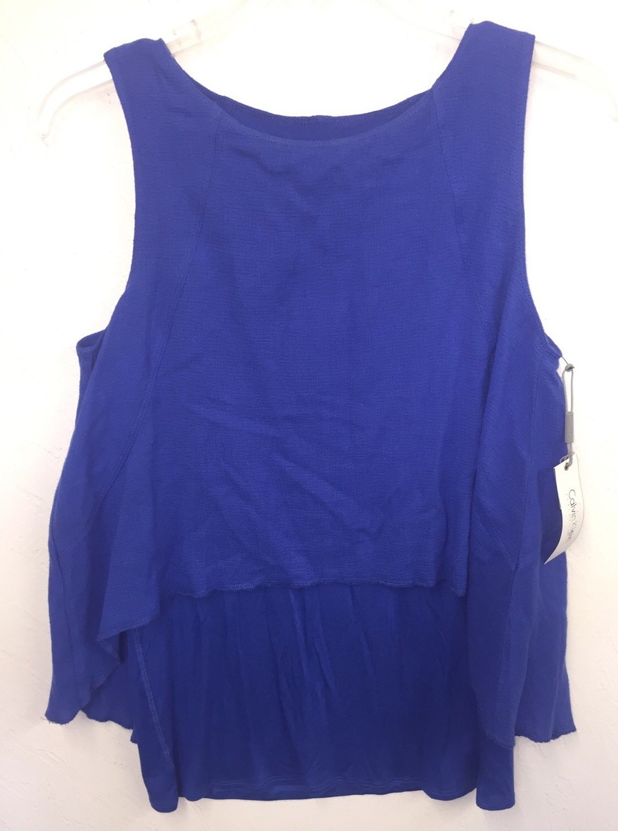 NEW Calvin Klein Performance Quick Dry Layer Top Medium M Blue NWT Tank Tee