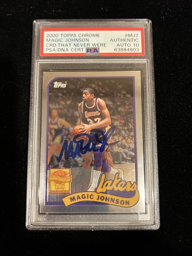 Autographed Magic Johnson Signed 2000 Topps Chrome #MJ7 PSA Signature Graded 10 - Picture 5 of 5