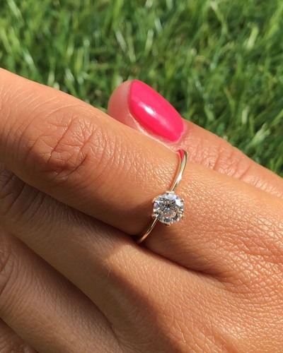 2Ct Round Cut Moissanite 14k Yellow Gold Plated Solitaire Engagement Ring 6 7 8 - 第 4/6 張圖片