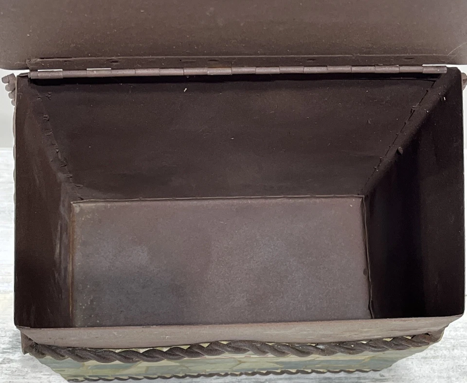 Buzón de montaje en pared mosaico azulejo verde casa de campo vintage hecho a mano Foto 2 de 4