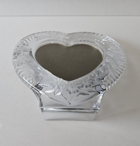 Studio Nova Crystal Picture Frame Clear Frosted Glass Heart Shape Gift Japan 8" - Picture 9 of 12