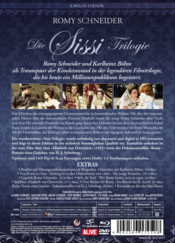 Sissi Trilogie (1-3) - Juwelen Edition - DVD & Blu-ray + Portrait eines Gesichts - Bild 2 von 4