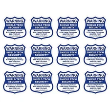 12 FRONT ADHESIVE WINDOW DECALS -WARNING STICKER ALARM SECURITY SYSTEM PK A