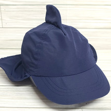 Toddler Shark Fin Legionnaire Sun Hat Navy Blue Stretch Soft Polyester CLEAN