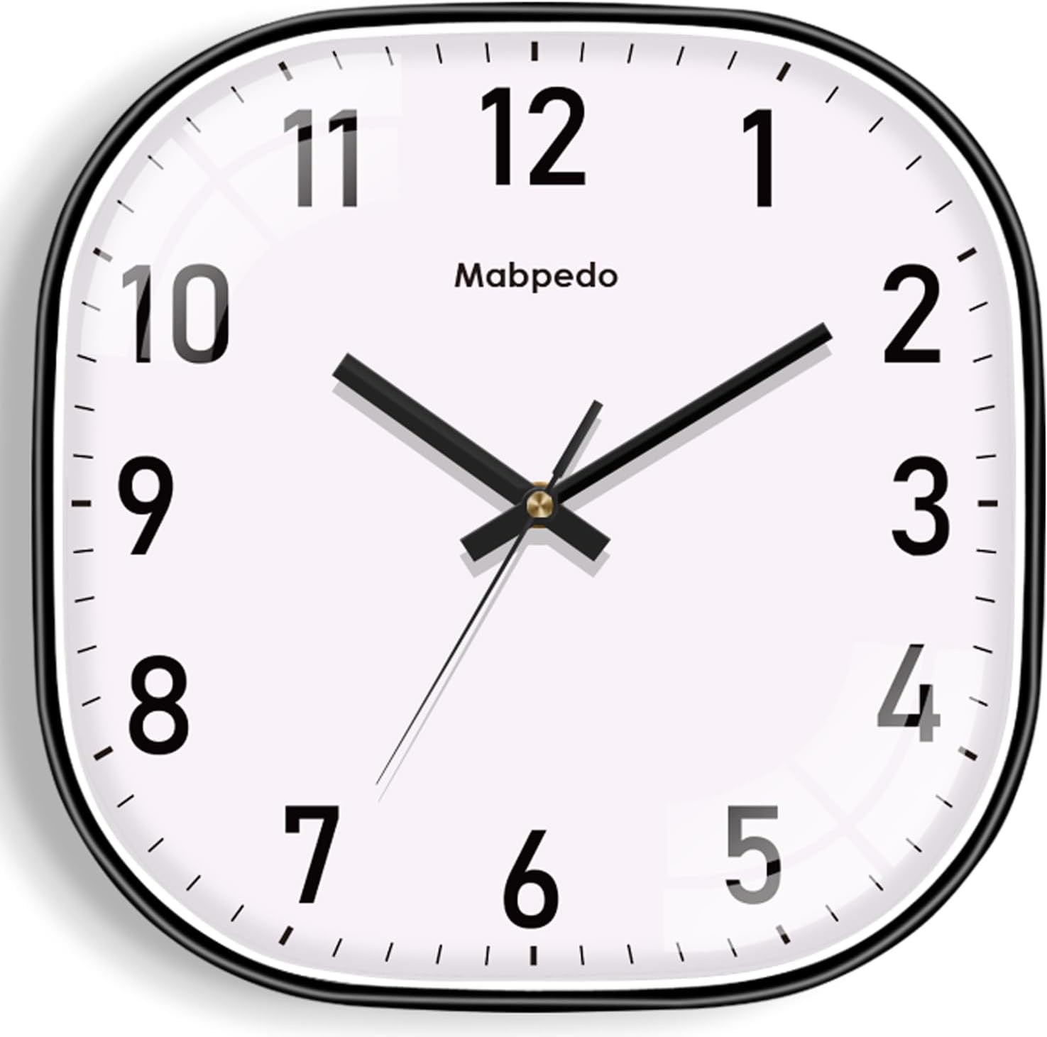 8 Inch Square Silent Wall Clock Black Analog Battery Operated Indoor Outdoor
