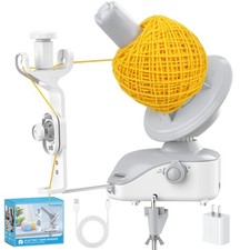 Electric Yarn Ball Winder - Automatic Wool Spinner with Stepless White