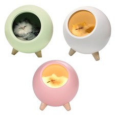 Cute for Cat Night Light USB Rechargeable for Touch Dimming Desktop Lamp