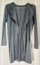 ISSEY MIYAKE PLEATS PLEASE Pleated Cardigan Black Size 2 Japan