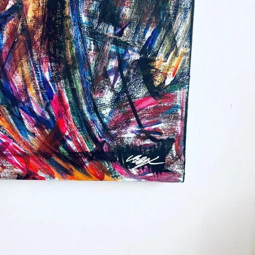 Grande Original Pintura Al Óleo en Lienzo Humo Torres Firmado G.B Teñir Moderno - Imagen 3 de 7