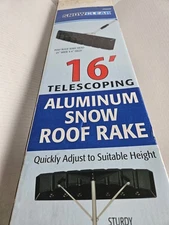 Telescoping Snow Roof Rake 16' PF Waterworks PF0850 Aluminum Pole Poly Rake Head
