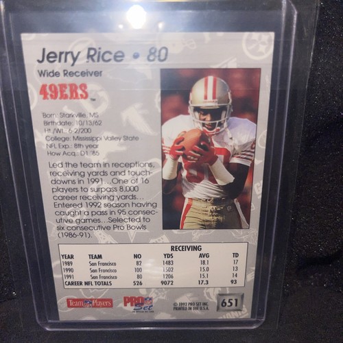 1990 Pro Set - #295 Jerry Rice Autographed/980 | eBay
