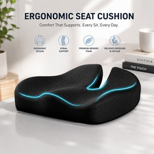 Ergonomic Memory Foam Chair Cushion Lumbar Seat Support Car Office Pad All inOne