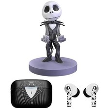 Nightmare Before Christmas Jack Skellington Bluetooth Earbuds  Holder Bundle