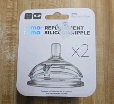 Como tomo Replacement Silicone Nipple X 2 - 2 Hole Medium Flow 3 Mo