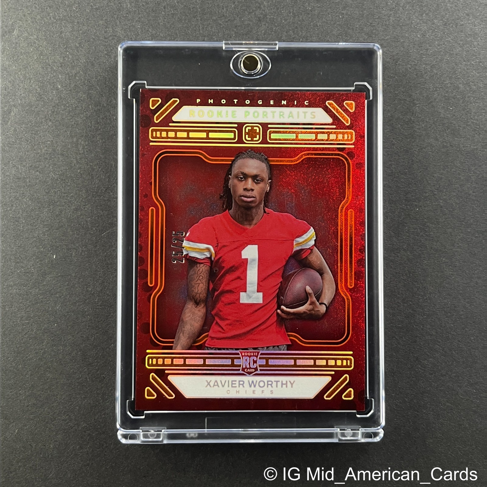 2024 Photogenic #200 Xavier Worthy Rookie Portraits Orange 25/25