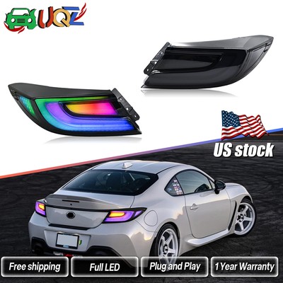 Pair RGB LED Tail light For Toyota GR86 / Subaru BRZ 2021-2024 Rear Lamps Smoke