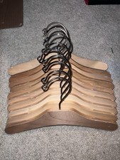 10in Beverly Hangers Wooden Shirt Hangers Set Of 10 Various Condition As Is Lot