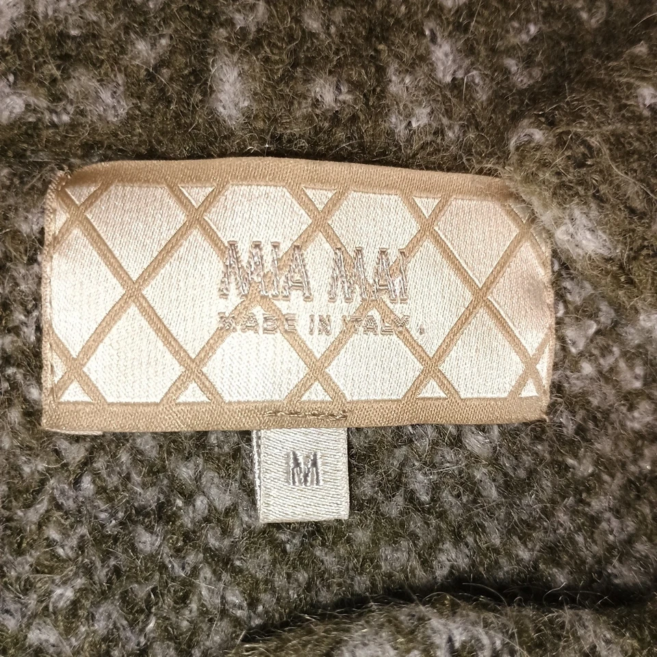 Mia Mai Italia Mohair Mezcla Lana Suéter Abrigo Cárdigan Plumero Verde Moteado L Foto 2 de 4