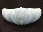 #43 Arts & Crafts VAN BRIGGLE Tulip Bowl Turquoise Blue w/ Flower Frog