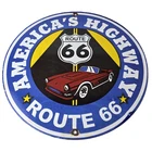 Vintage US Route 66 Sign - Porcelain America Gas Station Pump Plate Sign